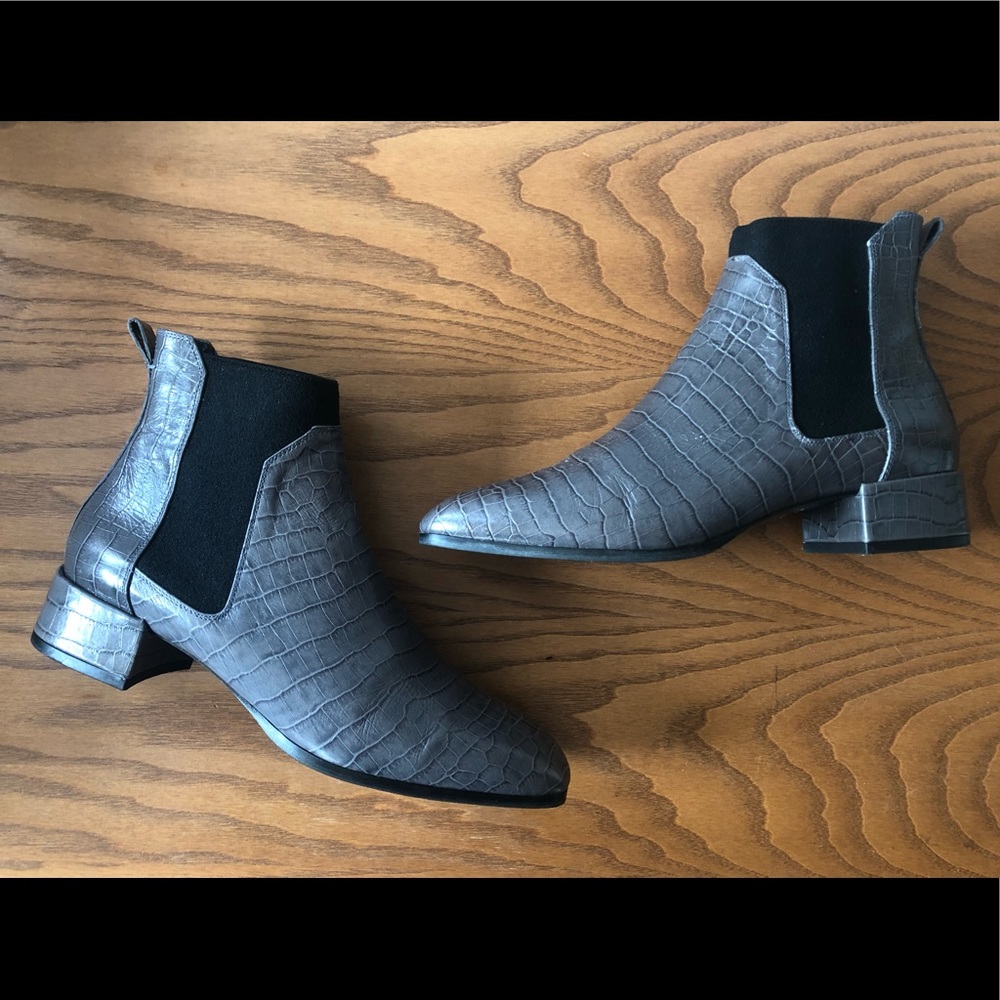 Faux Snake Skin Chelsea Boots